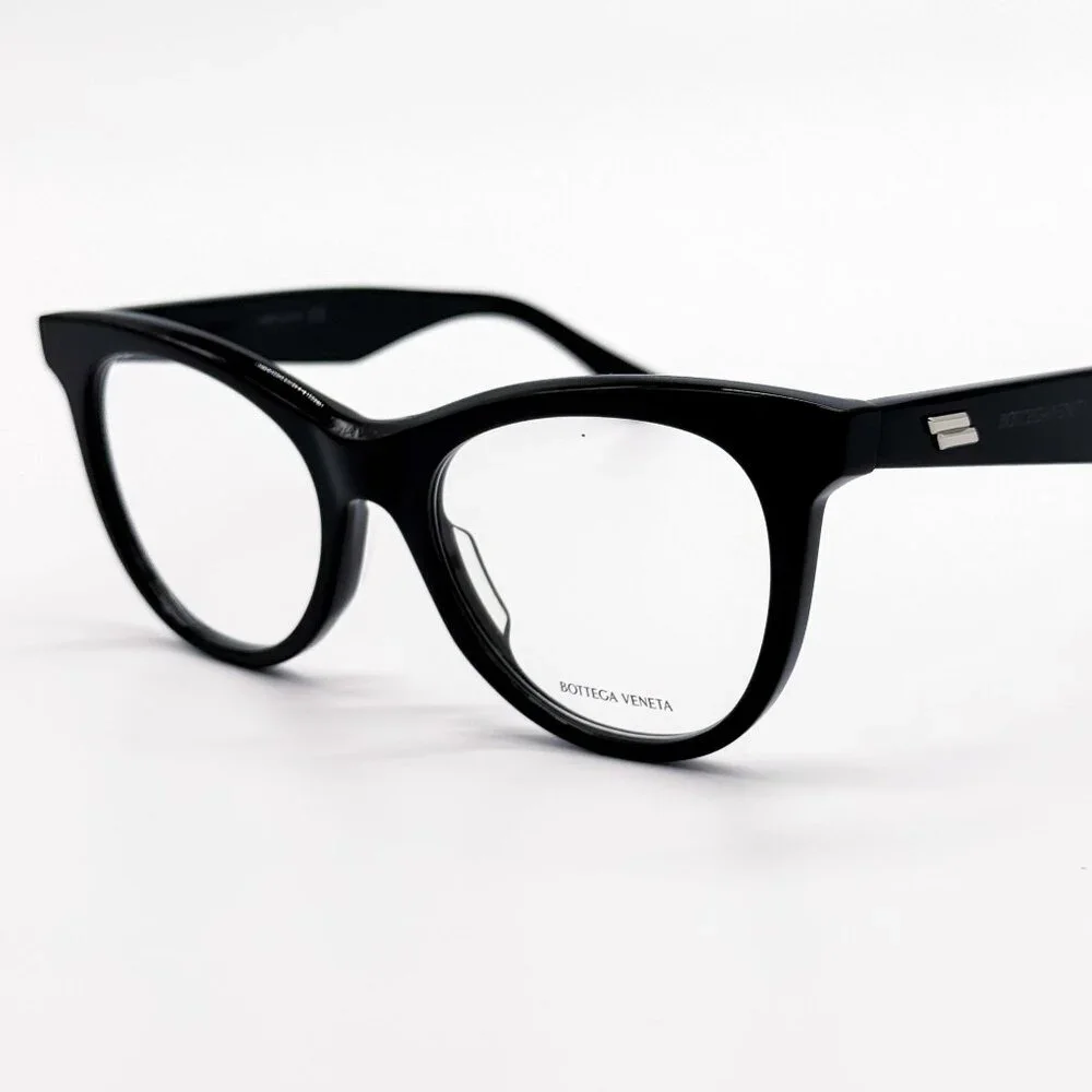 NEW BOTTEGA VENETA EYEGLASSES BV1064O 001 ROUND BLACK WOMEN EYEWEAR